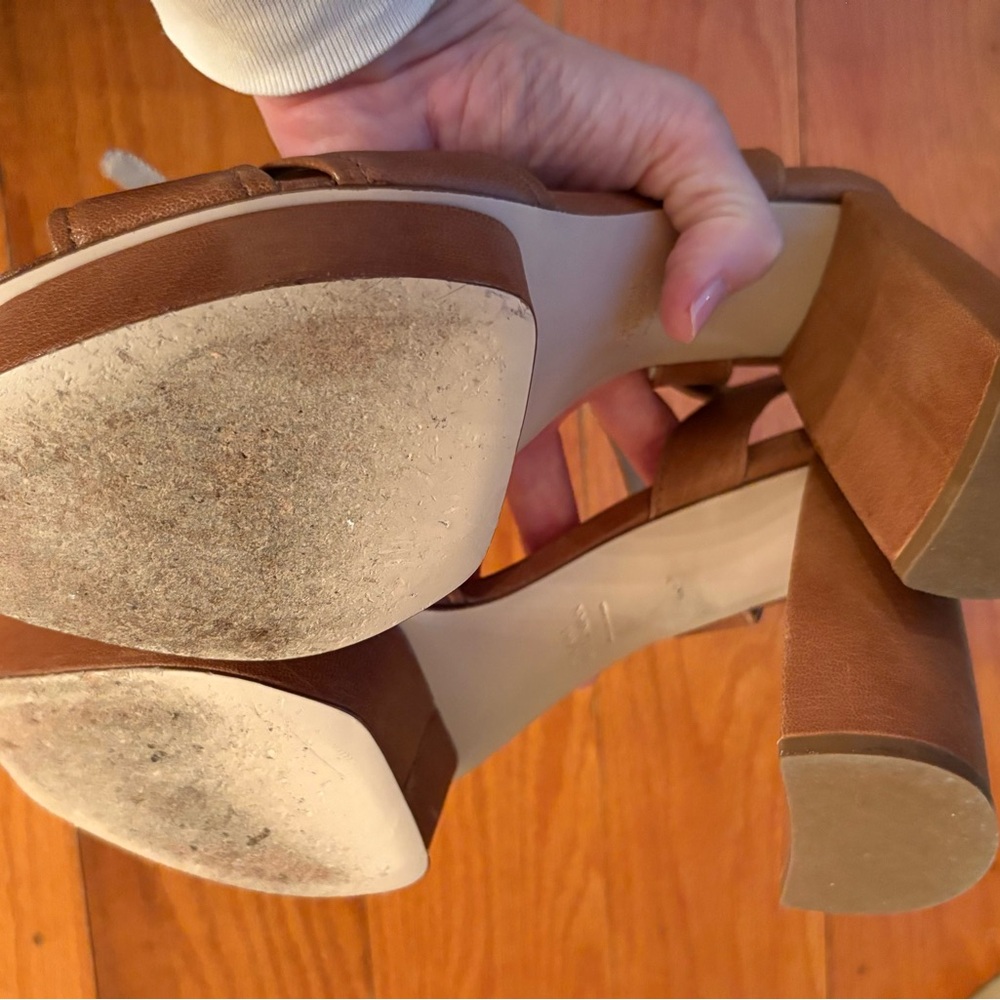 Tan Stuart Weitzman Platform Sandals Size 9 - image 6